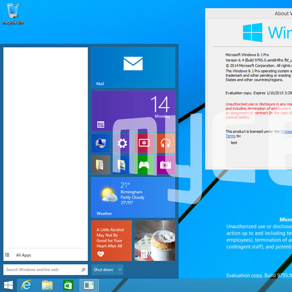 Microsoft,Windows,Windows 9, Попавшие в сеть скриншоты Windows 9 показывают, каким будет новое меню Пуск